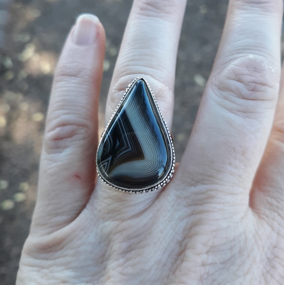 New Botswana Agate 925 Silver Ring. - Picture 3 of 9